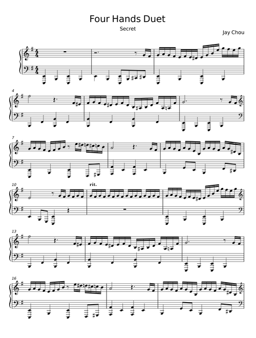 Four Hands Duet - Jay Chou