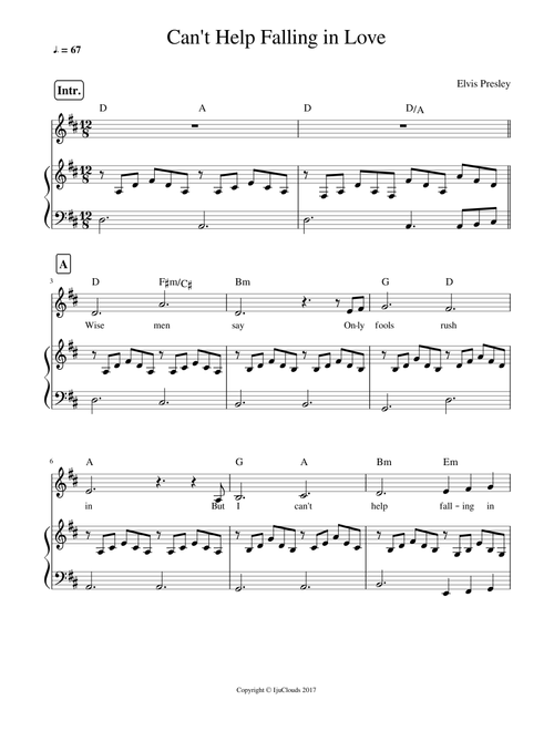 Can't Help Falling in Love_ Elvis Presley_D (original key)