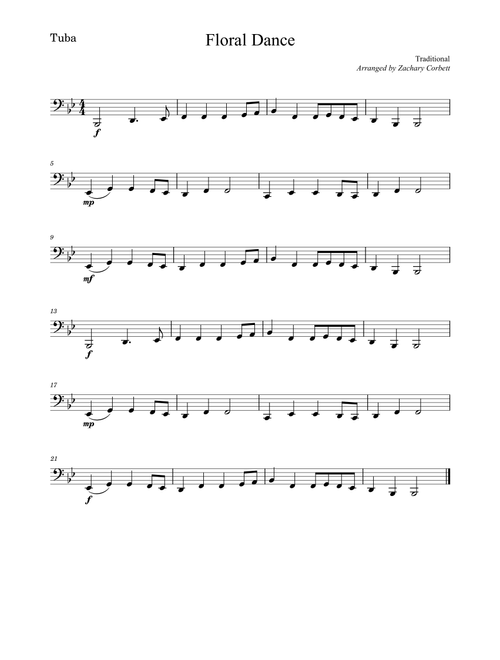 Floral Dance (Arr. Zachary Corbett) - Traditional (Tuba Solo)