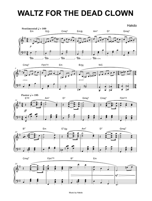Waltz for the dead clown - Hakdo (Piano)