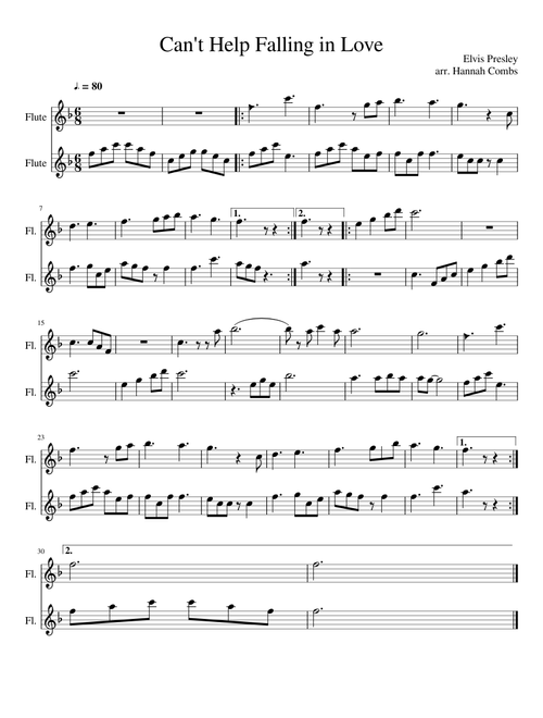 Can't Help Falling in Love - Flute Duet
