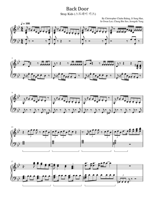 Back Door (Arr. poon) - Stray Kids (Piano Solo)