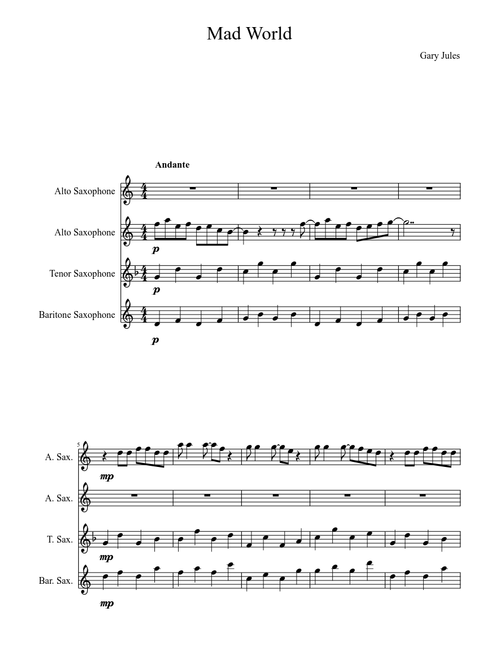 Mad World ~ Original Arrangment