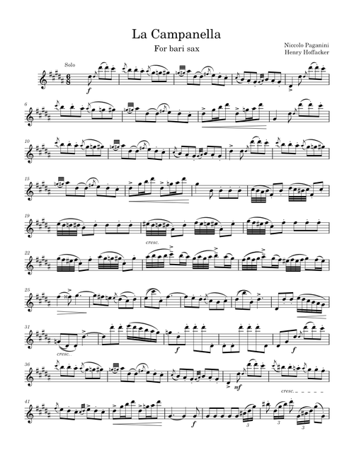 La Campanella – Niccolò Paganini La Campanella Bari Sax