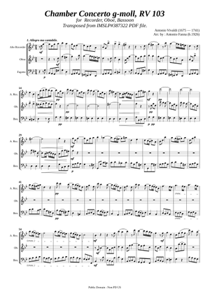 Chamber Concerto g-moll, RV 103 - Antonio Vivaldi Sheet Music for Flute ...