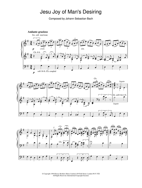 Jesu, Joy Of Man's Desiring (from Cantata 147) - Johann Sebastian Bach (Organ)