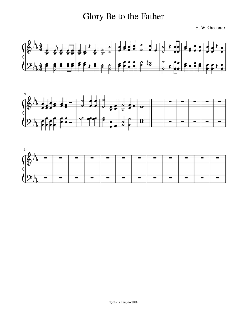 Glory Be to the Father Sheet music for Piano (Solo)