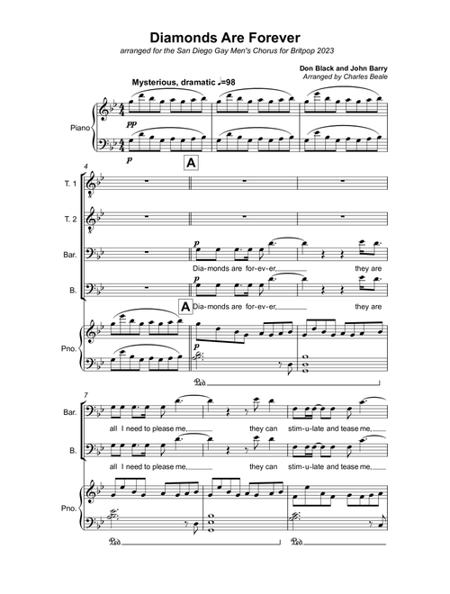 Diamonds Are Forever (Arr. Charles Beale) - John Barry, Don Black (Choral, TTBB)