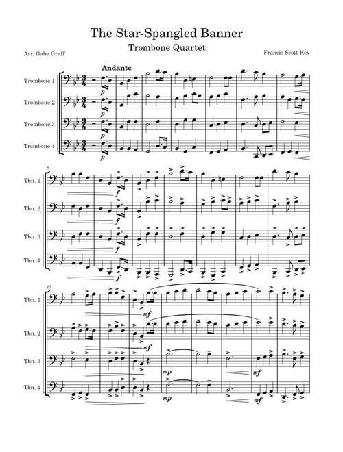 Star Spangled Banner - Trombone Quartet