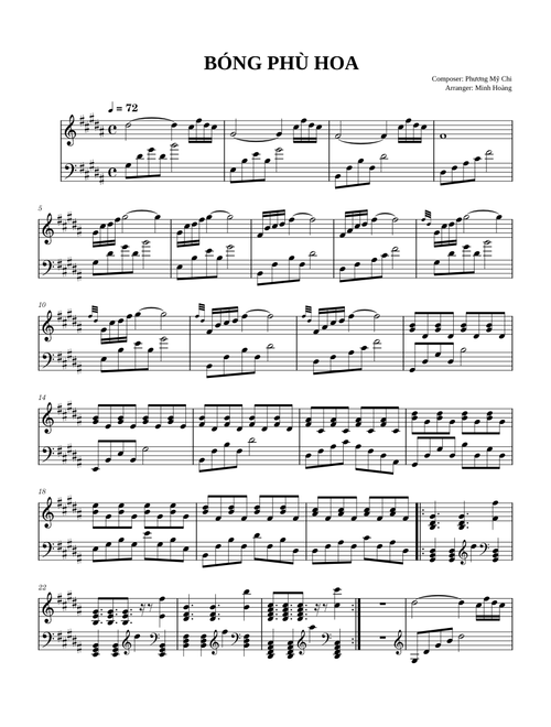 Bóng Phù Hoa - Phương Mỹ Chi Chord Piano version - Lùn 6a2