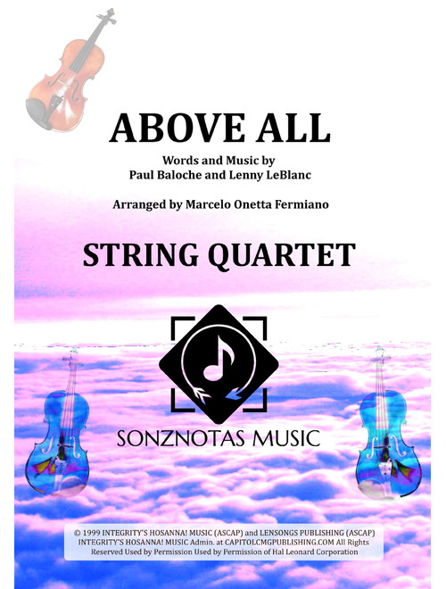 Above All (Arr. Marcelo Onetta Fermiano) - Rebecca St. James (String Quartet)