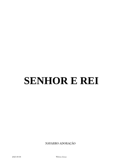 Senhor e Rei - G - Welton - Violão