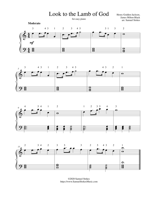 Look to the Lamb of God - for easy piano (Arr. Samuel Stokes) - Henry Godden Jackson, James Milton Black (Easy Piano)