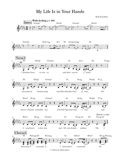 My life is in your hands – Kirk Franklin