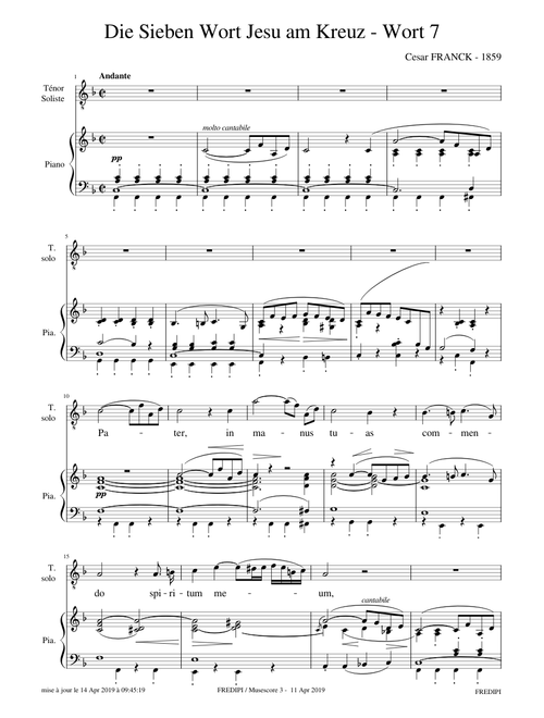 César Franck - Die Sieben Worte Jesu am Kreuz - Wort 7