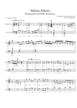 Sakura 4 part ensemble score Sheet music for Guitar (String Sakura 4 part ensemble score Sheet music for Guitar (String
