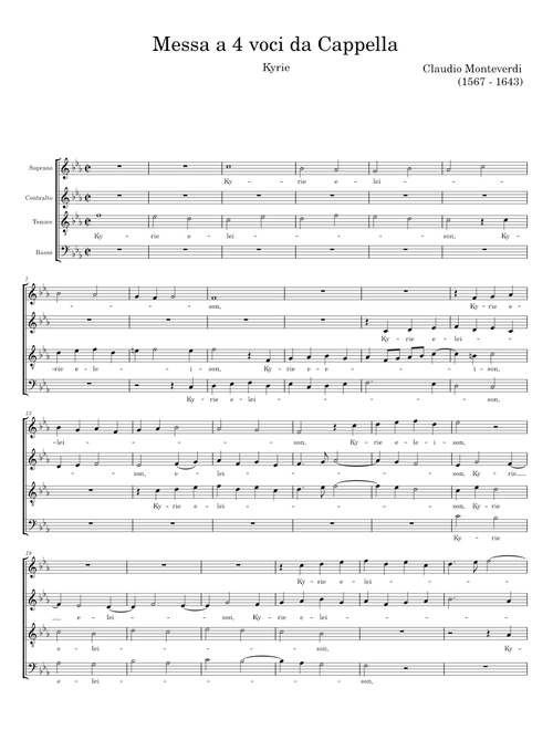 Mass for 4 voices, SV 257 (Messa a 4 voci da Cappella) - Claudio Monteverdi