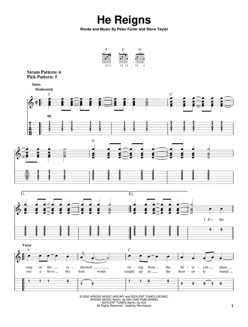 He Reigns - Newsboys (Easy Guitar with TAB)