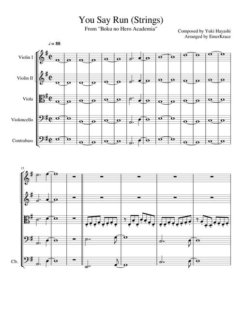 My Hero Academia - You Say Run - String Orchestra