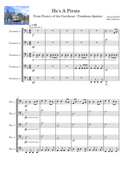 Pirates of the Carribean - Trombone Quintet - He's A Pirate