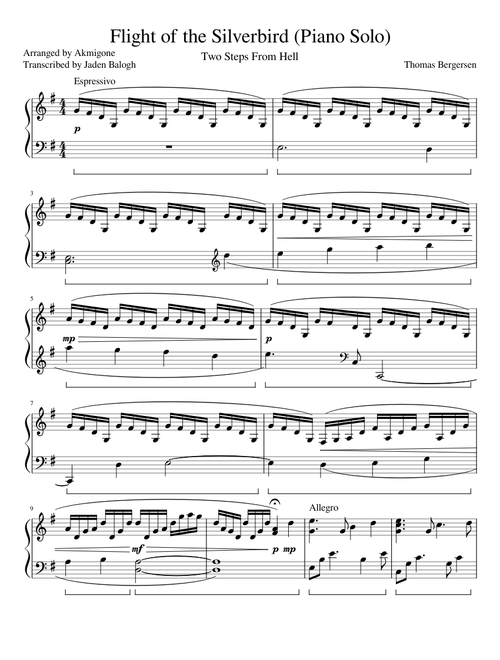 Flight of the Silverbird (Piano Solo) - Two Steps From Hell