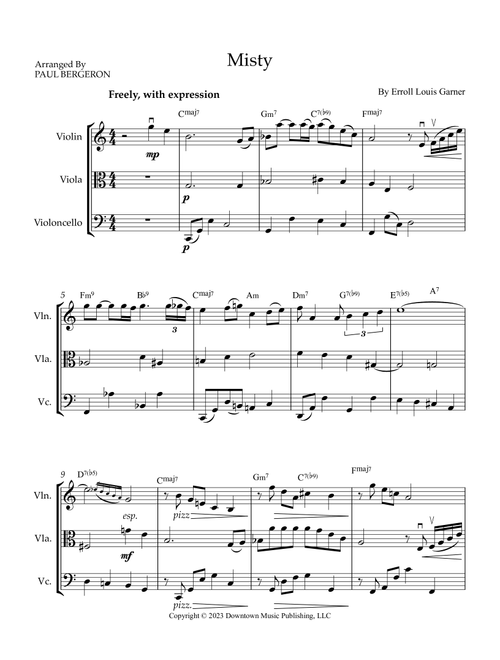 Misty (Arr. Paul Bergeron) - Erroll Louis Garner (String Ensemble)