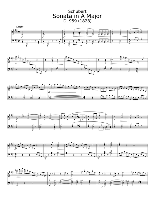 Piano Sonata in A major, D.959 - Franz Schubert