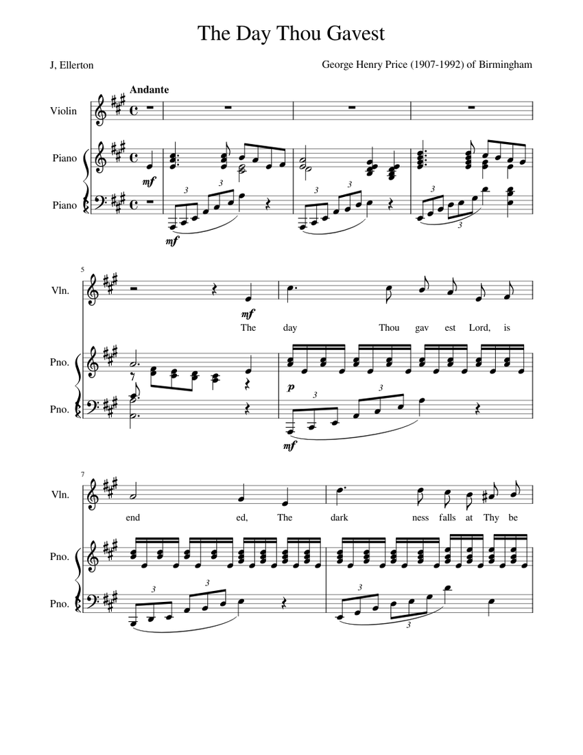 The Day Thou Gavest Sheet Music For Piano Violin Mixed Trio the-day-thou-gavest-sheet-music-for-piano-violin-mixed-trio