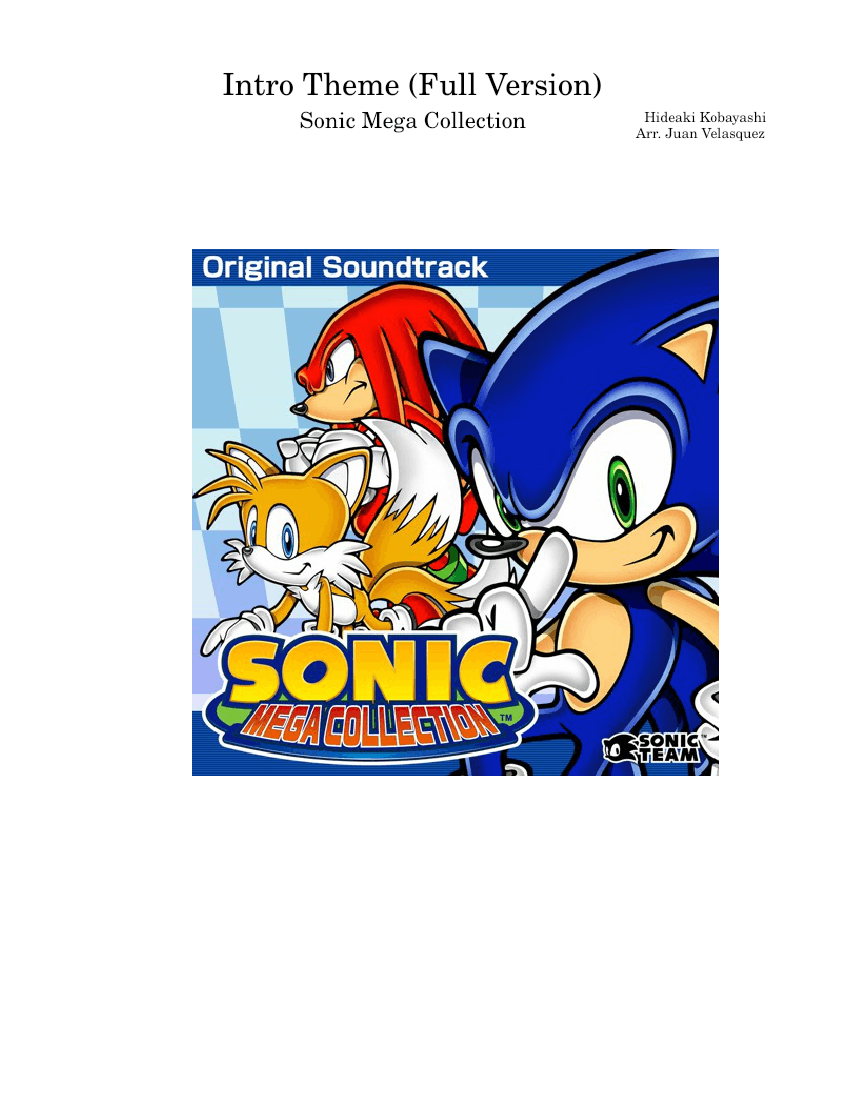 Sonic Music Note Intro Theme - Sonic Mega Collection Sheet Music for Piano, Violin ...