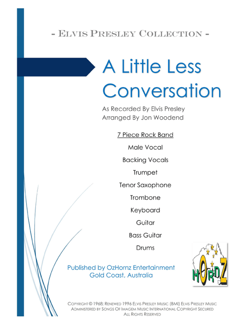 A Little Less Conversation (Arr. Jon Woodend) - Elvis Presley Vs. Jxl (Large Ensemble)
