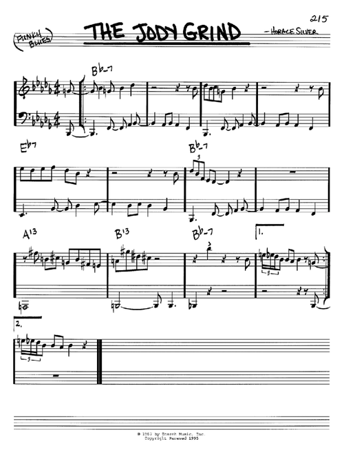 The Jody Grind - Horace Silver (Real Book - Melody-Chords)