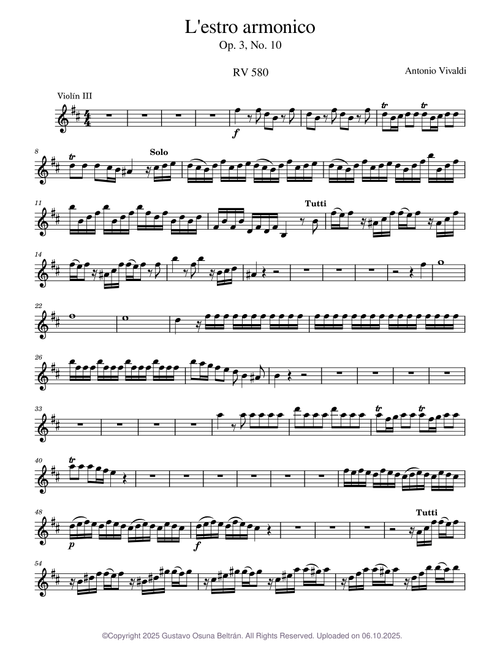 L'estro armonico, Op.3 – Antonio Vivaldi