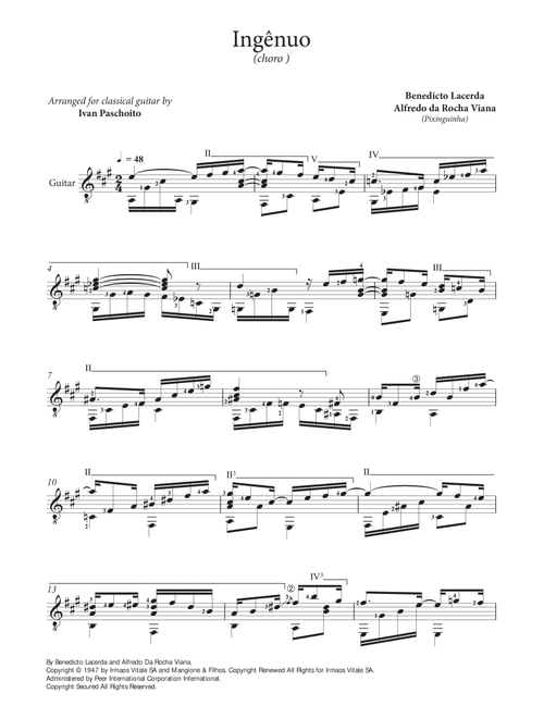 Ingenuo (Arr. Ivan Paschoito) - Benedicto Lacerda, Alfredo Da Rocha Viana (Solo Guitar)