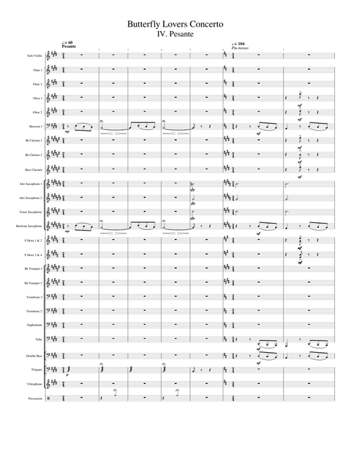 Butterfly Lovers Violin Concerto - (IV) Pesante-Piu mosso-Duramente (Arranged for Wind Ensemble)