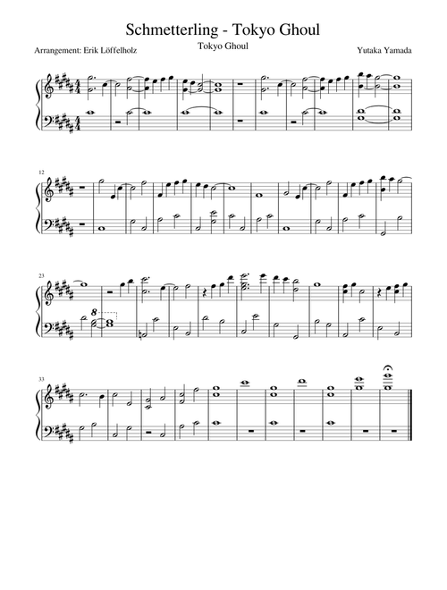 Tokyo Ghoul - Schmetterling [Piano]