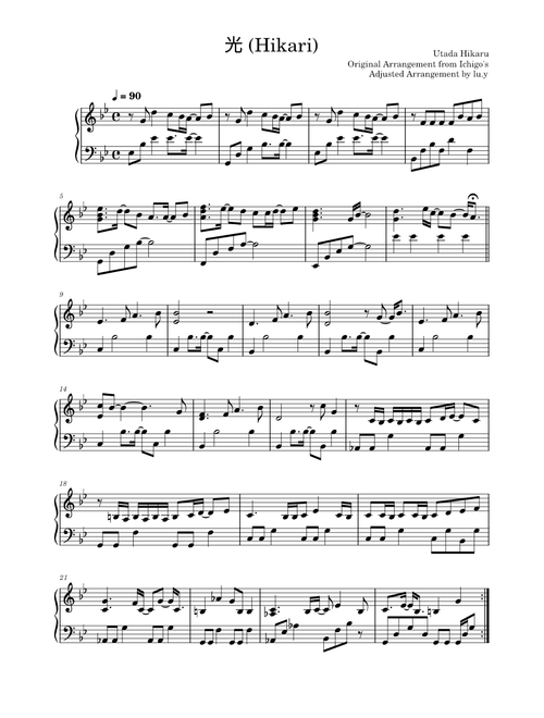 Hikari – Utada Hikaru (Simple & Clean) 光 – 宇多田ヒカル from Kingdom Hearts, Simplified Piano