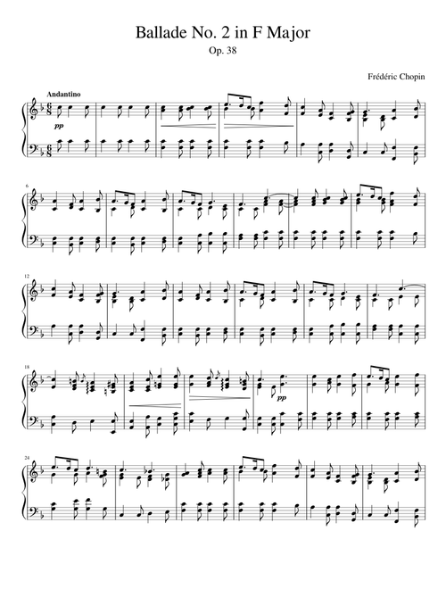 Chopin Ballade No. 2 (Piano solo)