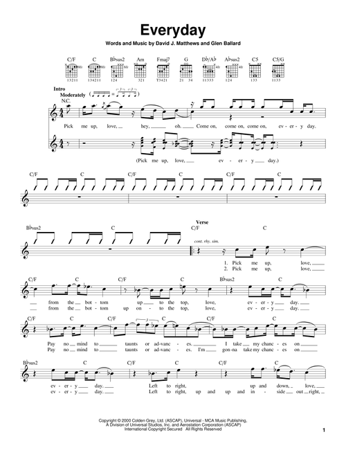 Everyday - Dave Matthews Band (Easy Guitar)