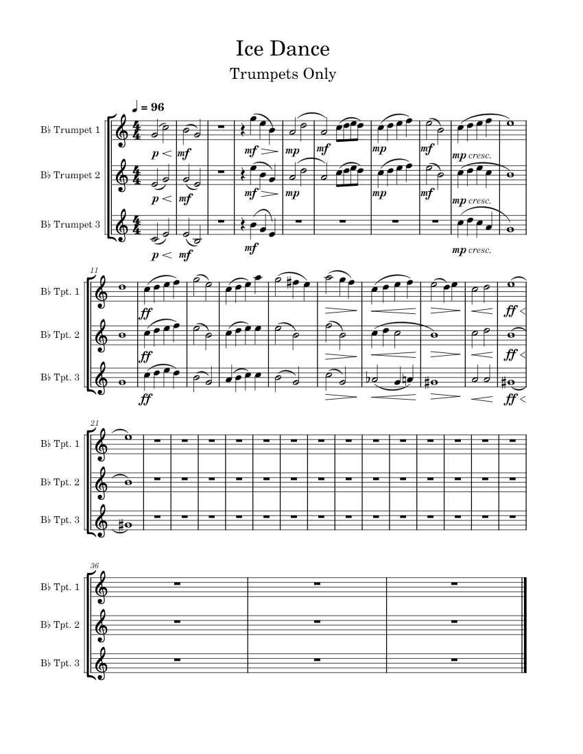 Ice Dance TRUMPETS ONLY Sheet music for Trumpet in bflat (Mixed Trio