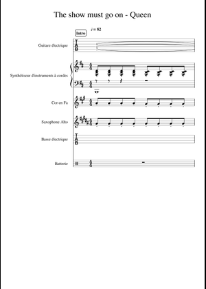 The Show Must Go On (RMX) – Queen - Alto Sax Sheet Music with