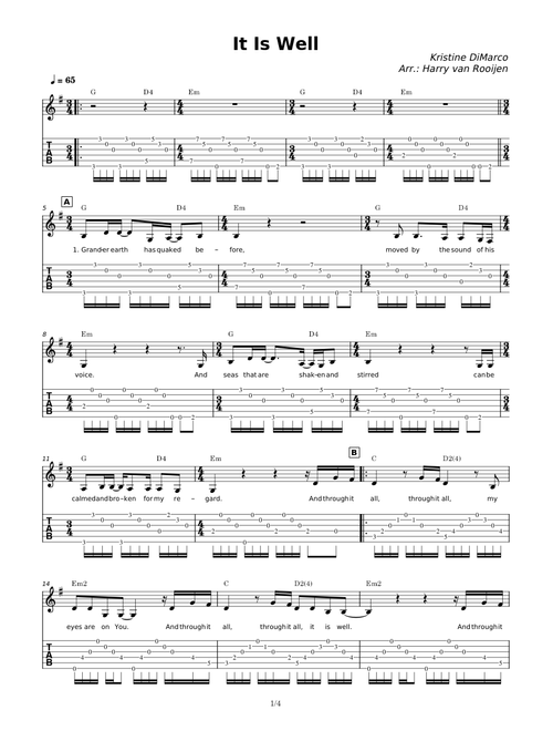 It is Well - Kristine DiMarco - Opwekking 855 - U geeft rust (GUITAR, incl. LS+TAB)