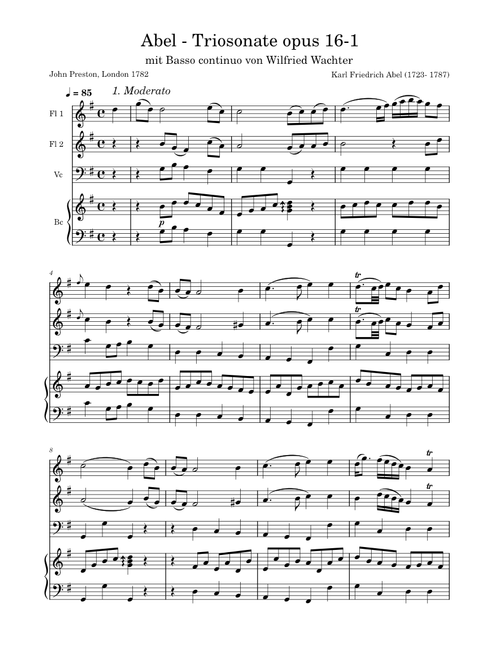Trio Sonata in G major, WK 98 – Carl Friedrich Abel