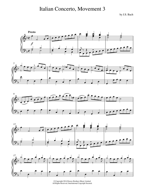Italian Concerto (3rd Movement) - Johann Sebastian Bach (Piano Solo)