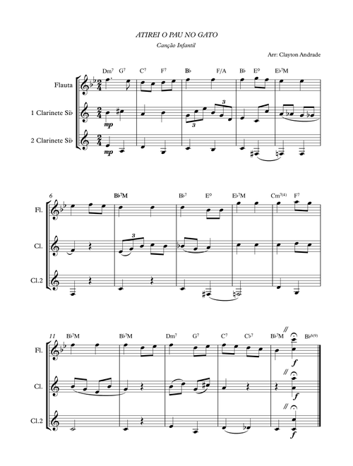 ATIREI O PAU NO GATO (Arr. Clayton Andrade) - Folclore popular brasileiro (Woodwind Ensemble)
