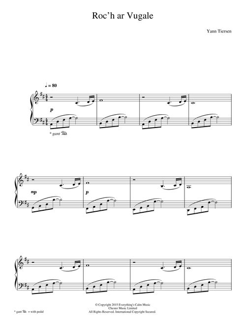 Roc'h Ar Vugale - Yann Tiersen (Piano Solo)