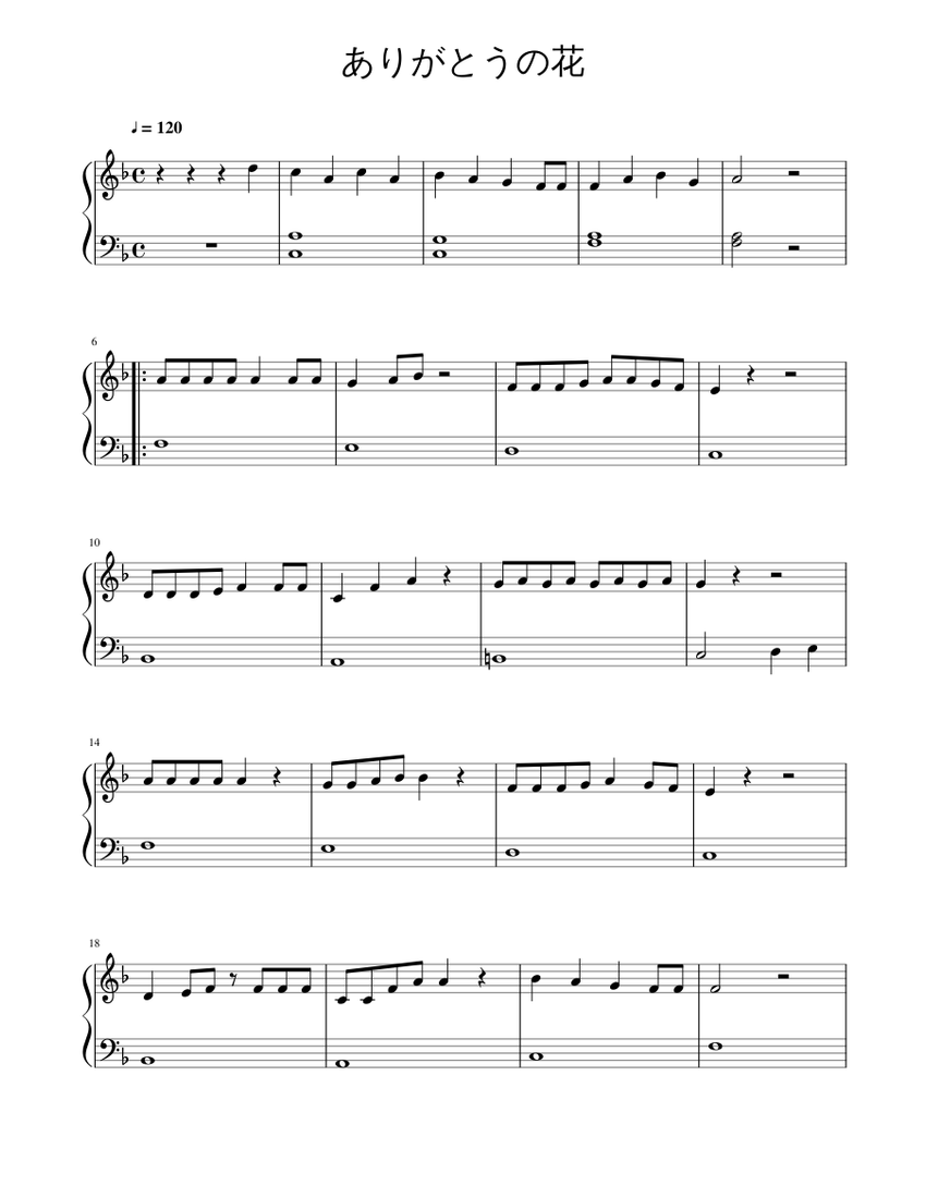 ☆ Kokia-ありがとう… (Arigatou) Sheet Music pdf, - Free