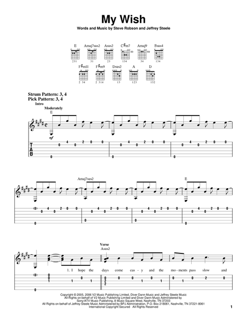 My Wish - Rascal Flatts (Easy Guitar with TAB)
