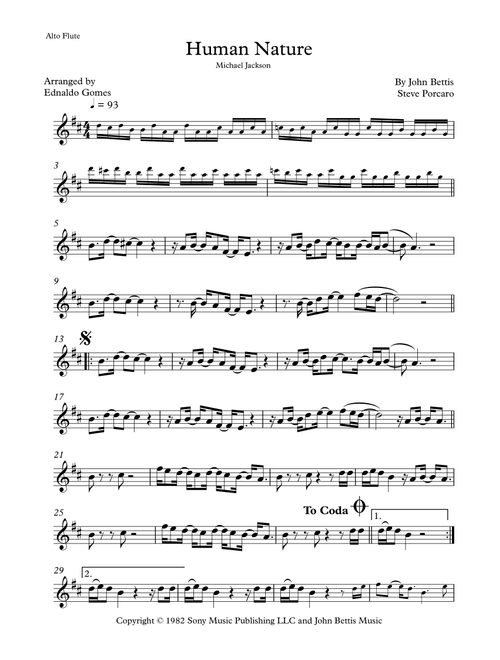 Human Nature (Arr. Ednaldo Gomes) - Michael Jackson (Flute Solo)