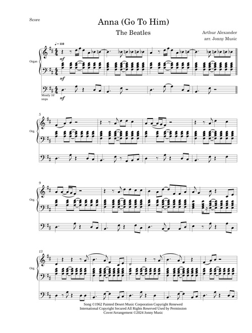 Anna (Go To Him) The Beatles Organ Cover [PREVIEW]
