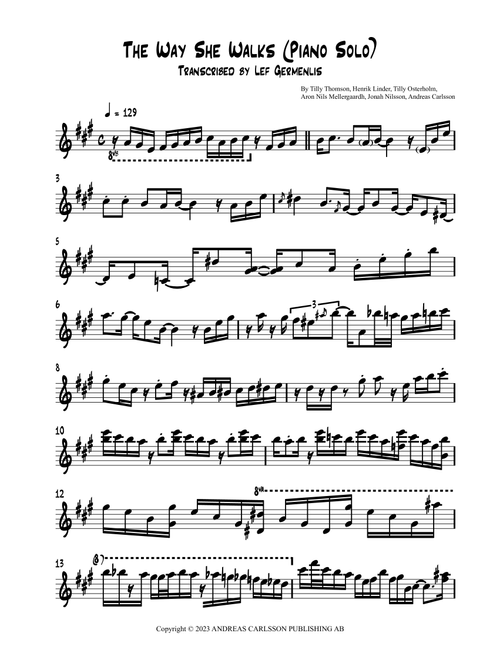 The Way She Walks (Arr. Lef Germenlis) - Dirty Loops (Instrumental Solo)